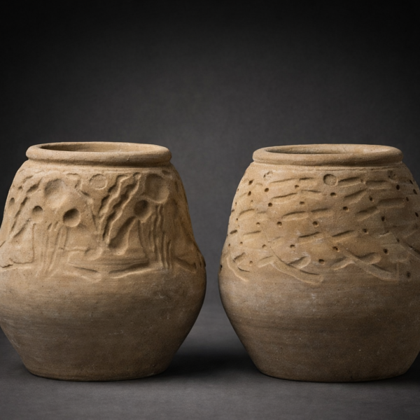 Terra Duo - Hand-Carved Storage Jars